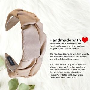 099 - Beige Twisted Handmade Headband
